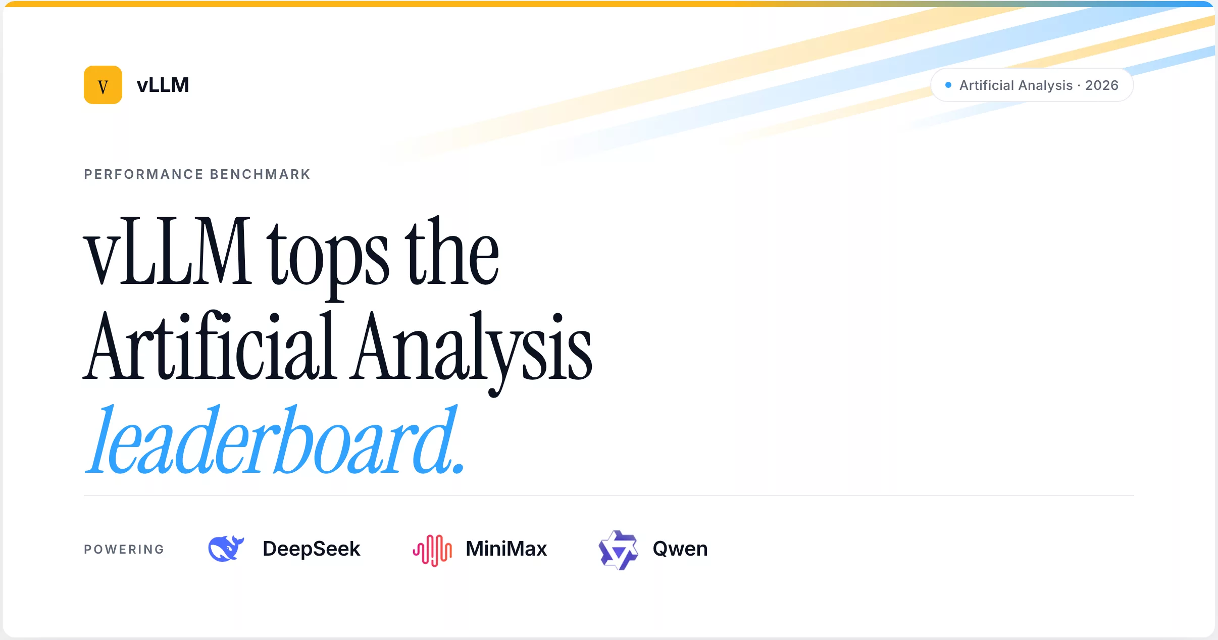 vLLM 在 Artificial Analysis 榜单上的表现（官方博客配图）